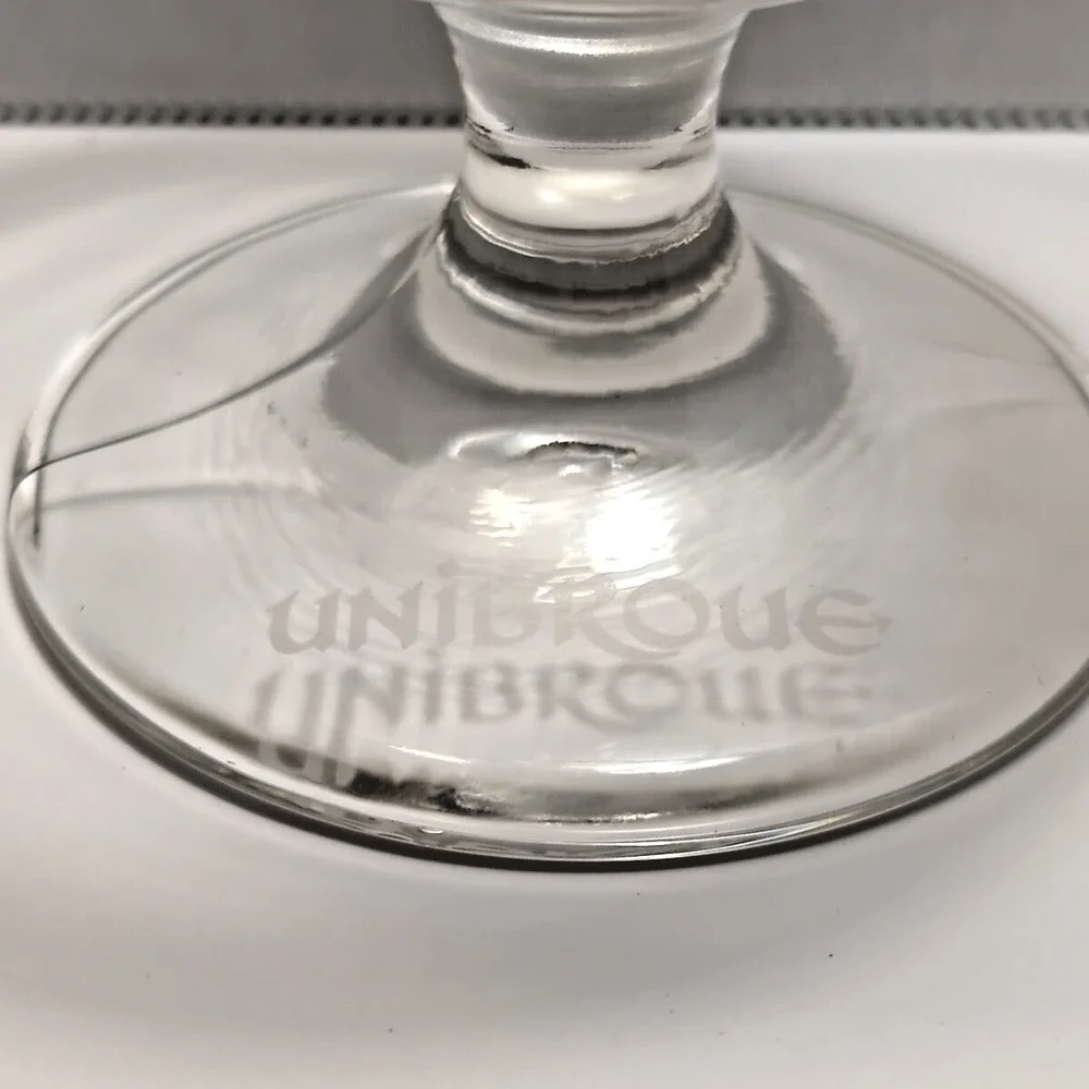 VTG‎ Maudite Tulip Beer Glass Unibroue Jerry Vietz Brewmaster Signature Rare